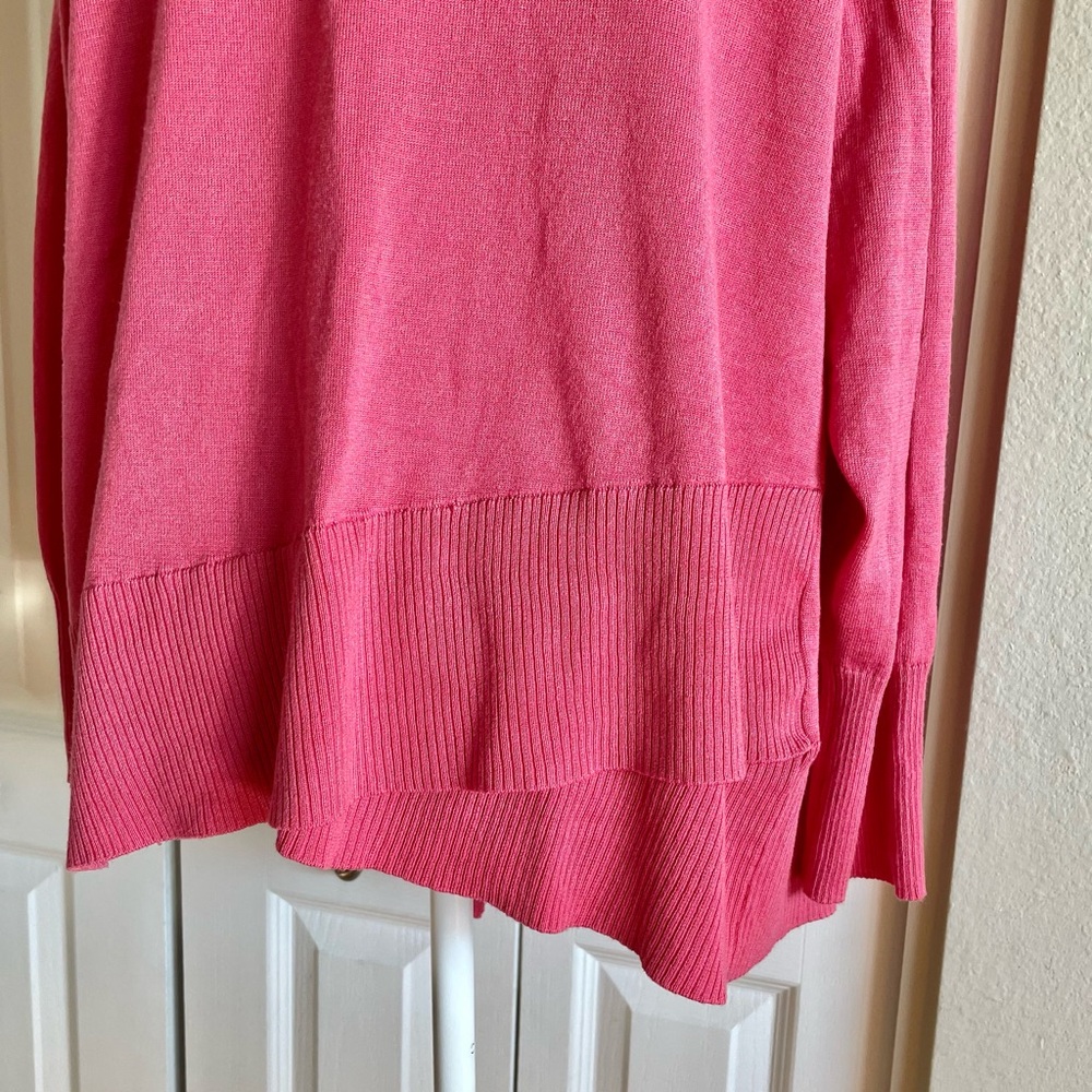 Terra & Sky Open Front Knit Ruffle Cardigan Women’s 0X (14W) Pink Casual Kimono - Picture 8 of 15